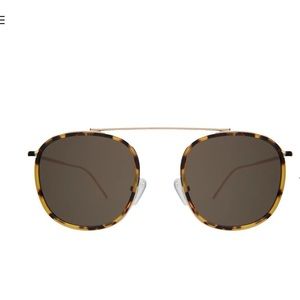 Illesteva Mykonos Ace Sunglasses. Tortoise/Gold